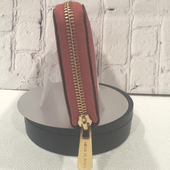 Michael Kors Jet Set Continental Wallet Clutch Tulip Pink Zip Around - Picture 6 of 13